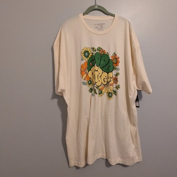 Other - NWT Men's T-Shirt Good Vibes Size L/XL Yellow